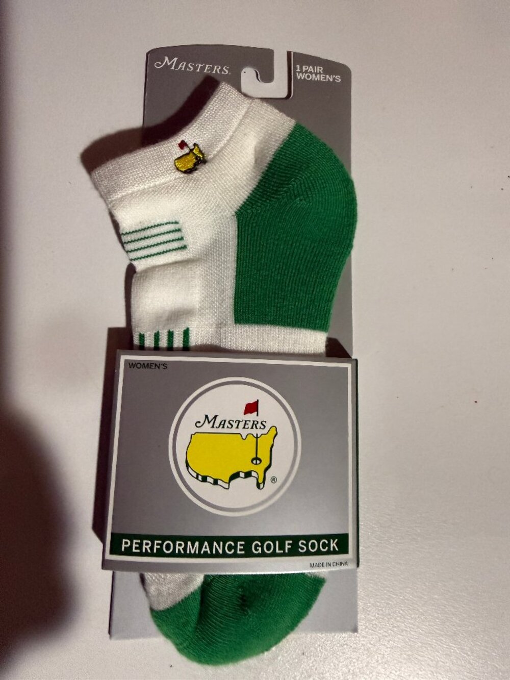 Masters FootJoy Women’s Performance Golf Socks Size 6-9 Green White NWT Athletic